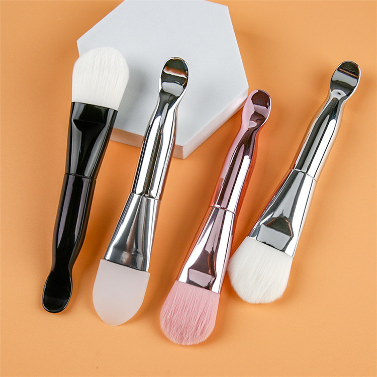 Custom Professional Beauty Nylon Silicone Facial Mask Applicator Makeup Brush White Vegan Face Mask Brush For Makeup