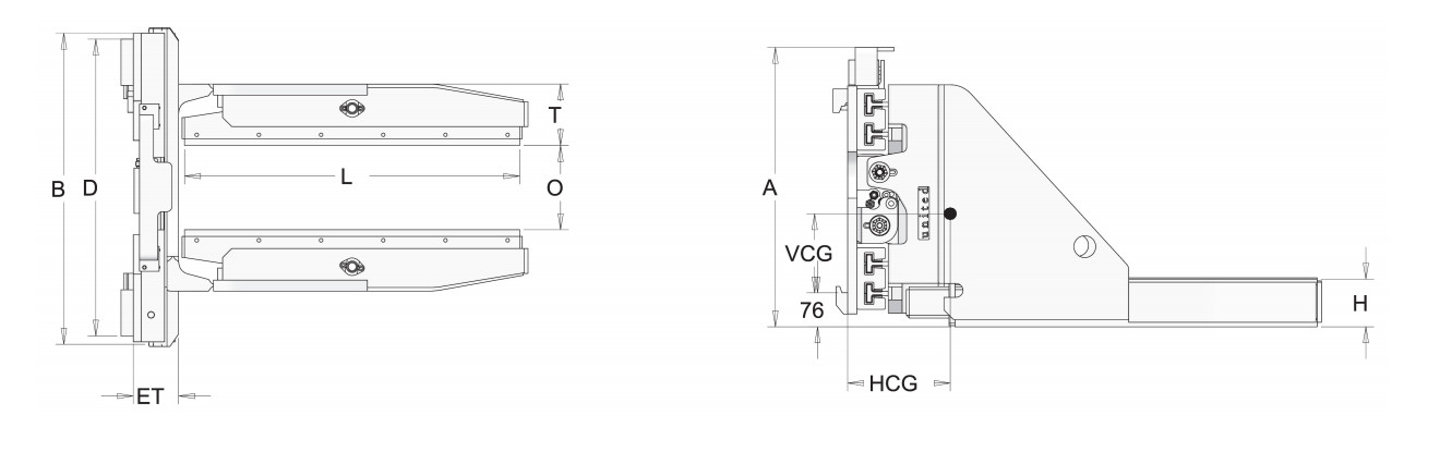 Hydraulic 2.5 Ton 3 Ton Forklift Block Clamp Attachment For Excavator
