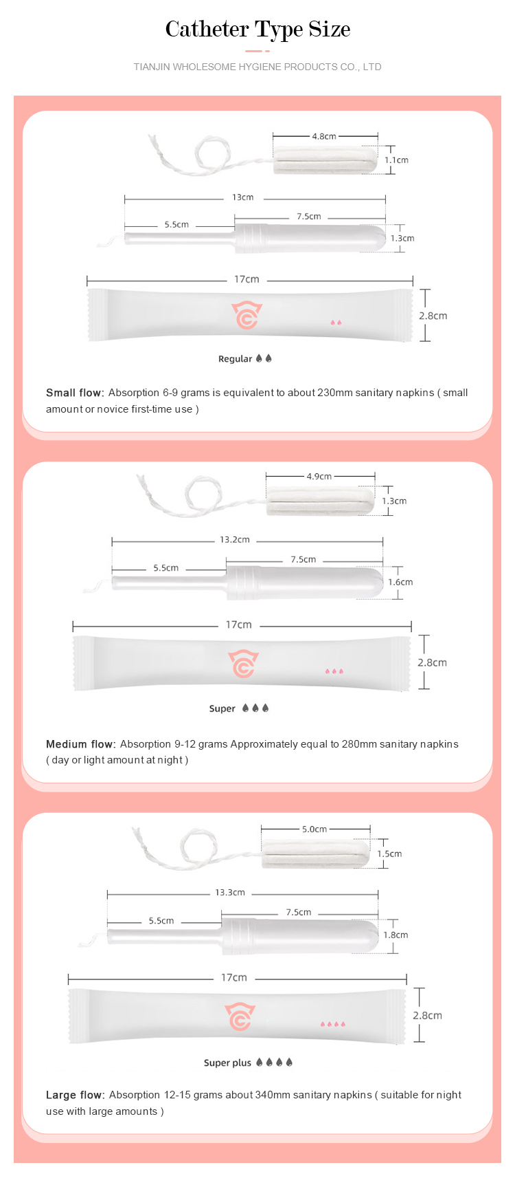 Cleaning Function Organic Cotton Tampons for Women's Menstrual Care Necessities