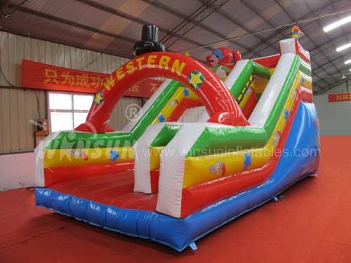 Commercial Blow Up Water Slides , Western Theme Large Inflatable Water Slide