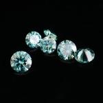 Round Brilliant Cut Blue Loose Moissanite Gemstones VVS2 VS1 Clarity