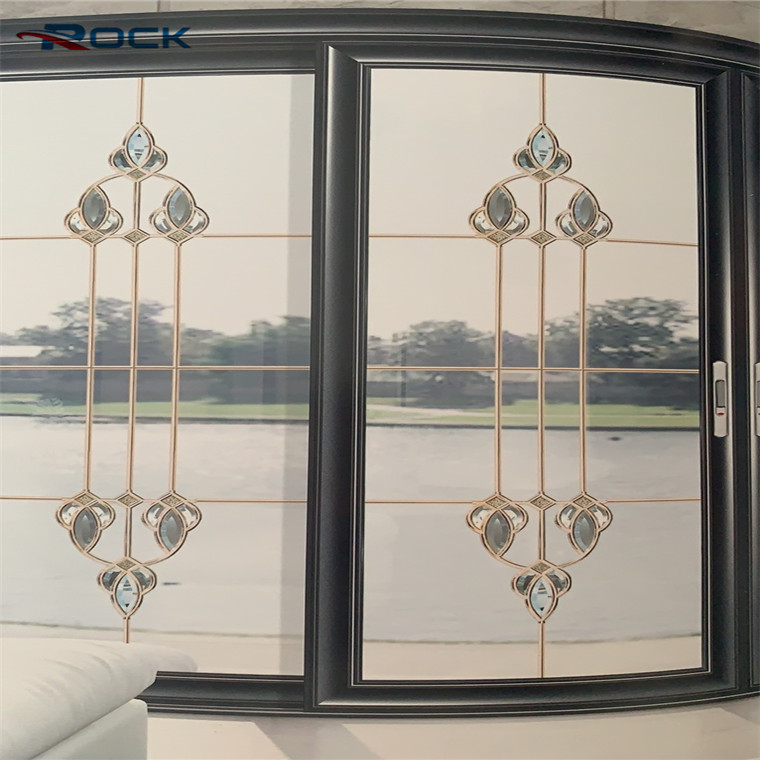 8*18k golden pink decorative window bars flower for double glazed glass