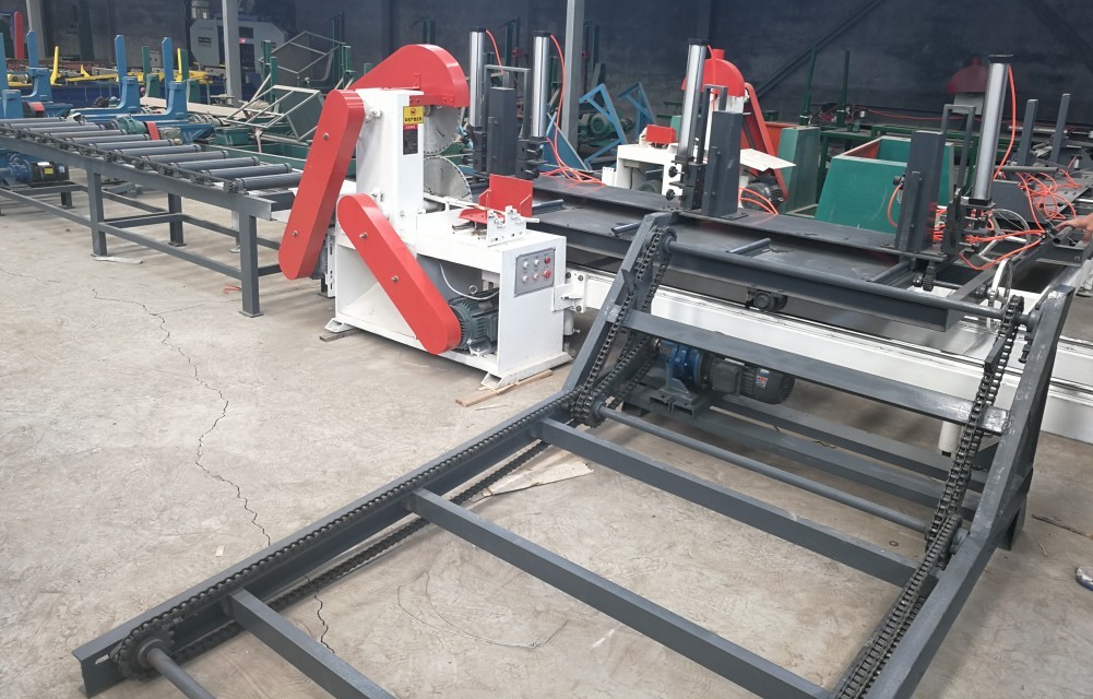 Heavy Duty Circular Twin Blades Lumber Saw Mill Auto Feeding Sawmill Machine