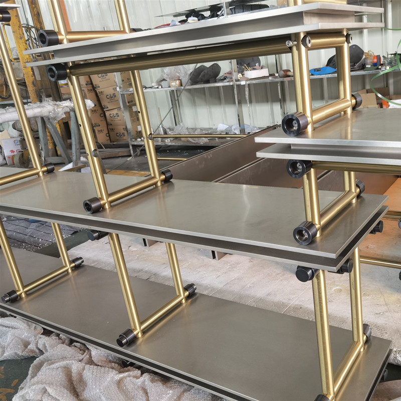 Custom Stainless Steel 304 Cloth Display Stands Women Clothes Display Racks Metal Retail Boutique Gold Clothing Rack
