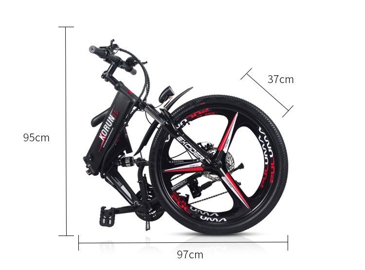 Digital 48V 400W Peak Intergrated Wheel Mountain Ebike Foldable With Hidden Lithium Battery
