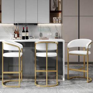 China Stainless Steel Frame Flannel Bar High Stools For Kitchen wholesale