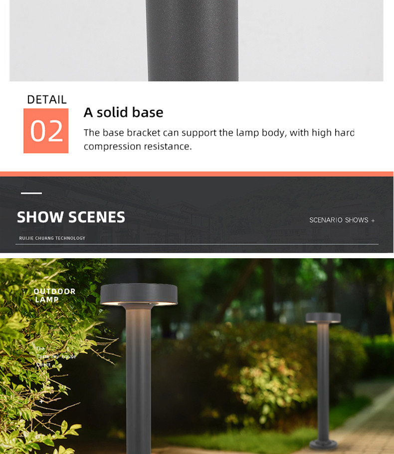 Pathway LED Lawn Lights Outdoor Fixtures 7W Lamp Beads 3000K 185x600mm