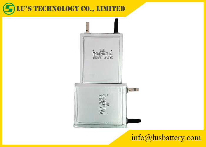 200mah 3.0v CP084248 Ultra Thin Battery For Bank System