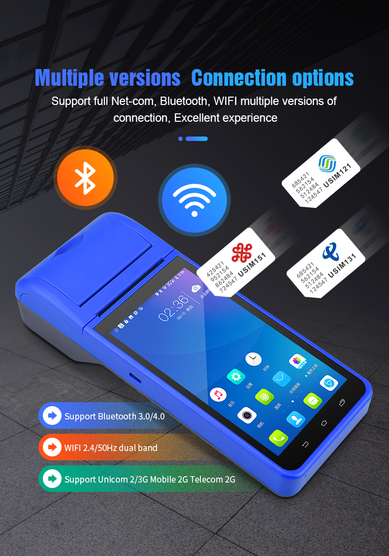 5.5 Inch Capacitive Touch Screen POS with Built-in Thermal Printer and Android System