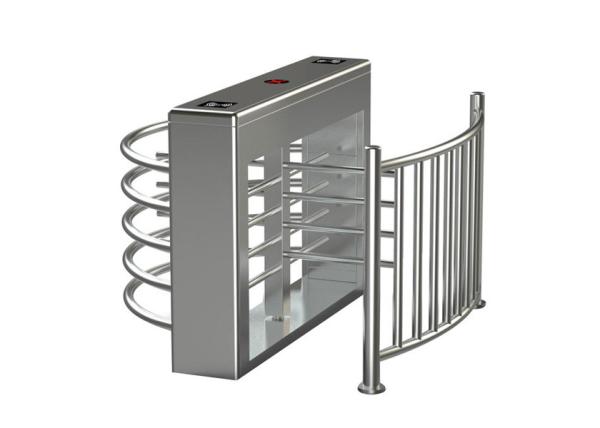 Waist Height Fingerprint Electronic Turnstile Entrance Gates 304 Housing
