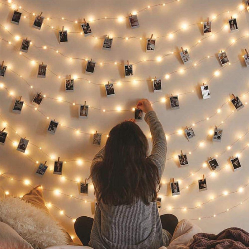 2M/5M/10M USB LED Light String Outdoor Garland for Photo Clip Decor Fairy/String Lights Chain Battery Christmas Copper W