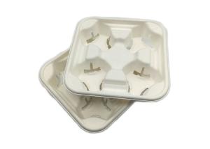 China Degradable Leakproof 4 Hole 215x215x47.3mm Paper Cup Holders wholesale