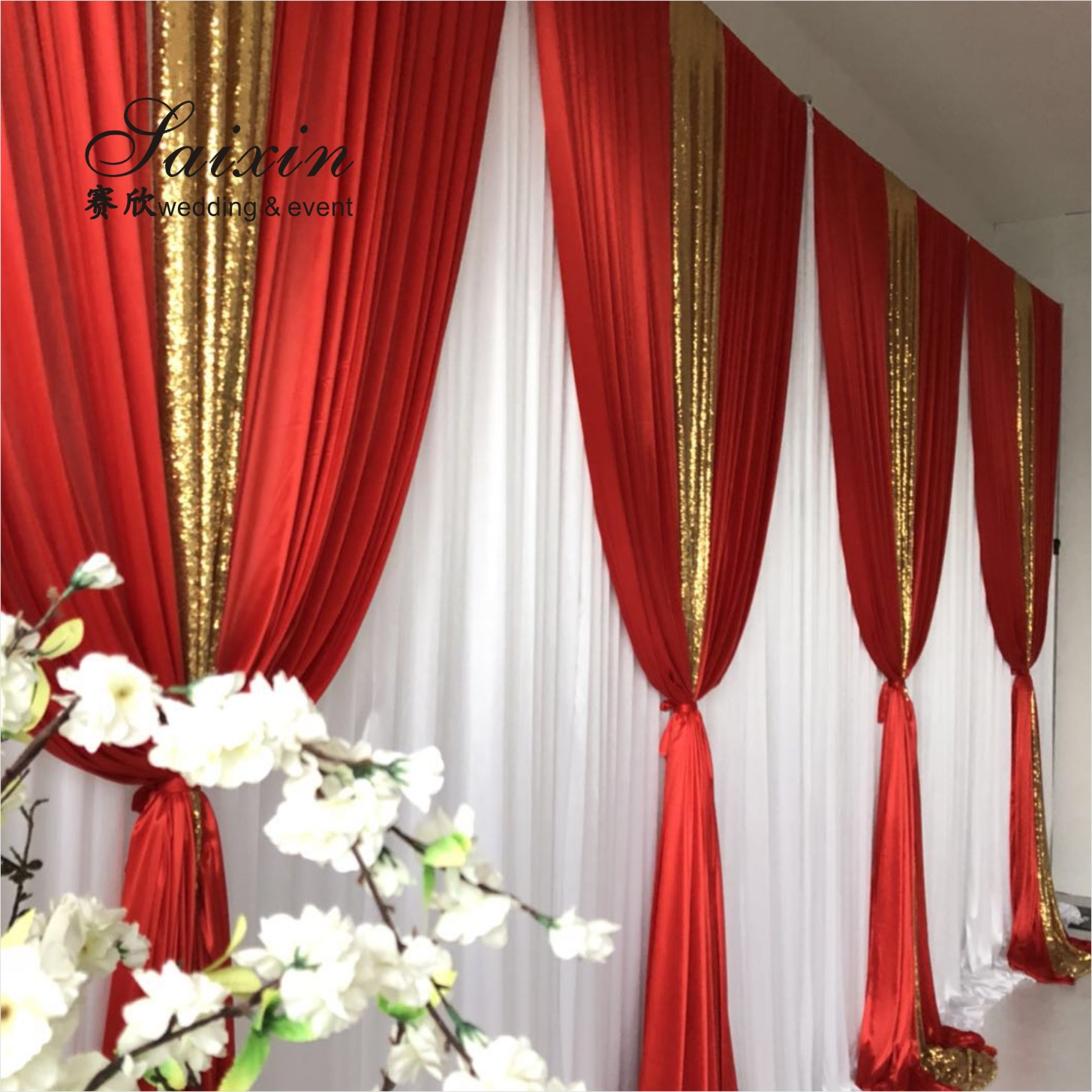 Unique new wedding furniture white acrylic stand with gold design white background wedding hall decoratios