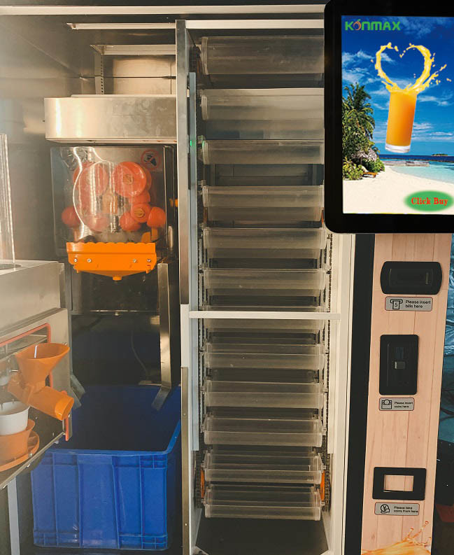 Remote Control Orange Juice Vending Machine Business For 330-450 Ml Cup Size