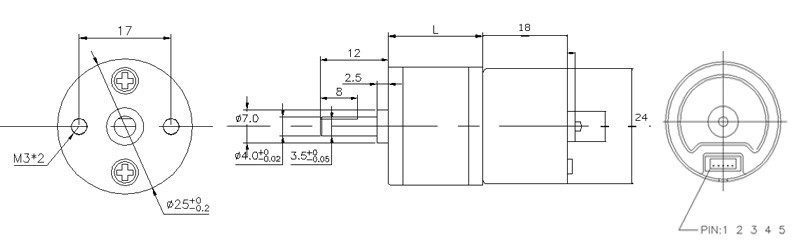 ASLONG JGA25-2418 25mm Brushless Reduction Motor 12/24V 8.5-1977RPM Micro DC Motor 12v Dc Gear Motor D Shaft