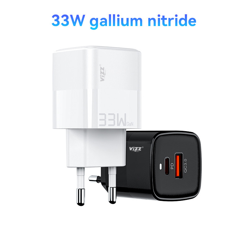 Dual Port 33W GaN Wall Charger PD QC Fast Charging Charger With EU Plus