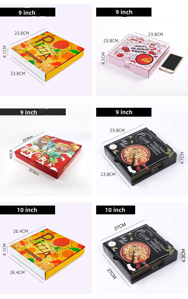 Eco Friendly Paperboard Rigid 10 Inch Pizza Boxes Flatbread ODM