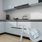 PET Kitchen Waterproof Wall Sticker Silver Grey Anti Oil Wallpaper For Kitchen