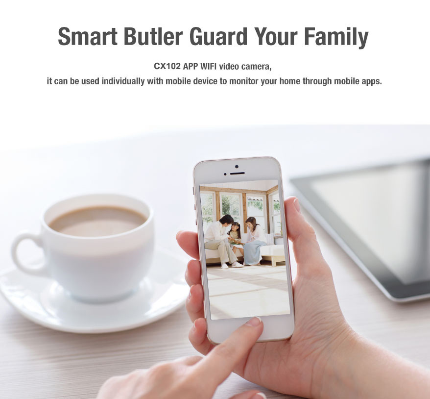APP android baby camera full hd camera video recording p2p home security wifi ip camera CX102
