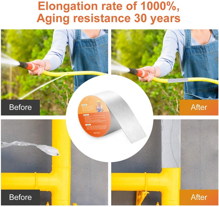 Self-Adhesive Butyl Aluminum Foil Roof Waterproofing Sheet for Roll Application Method