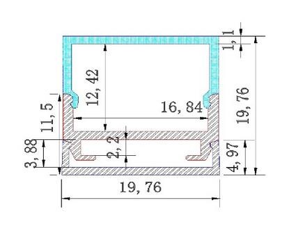 U V shape aluminum extrusion LED profiles for stors cabinet LED extrusion profiles milky diffuser housing