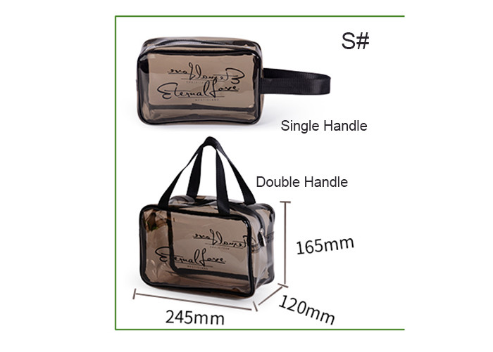 Polyester PVC Cosmetic Bag Separate Bag Design With Heat Seal Sewing Zipper