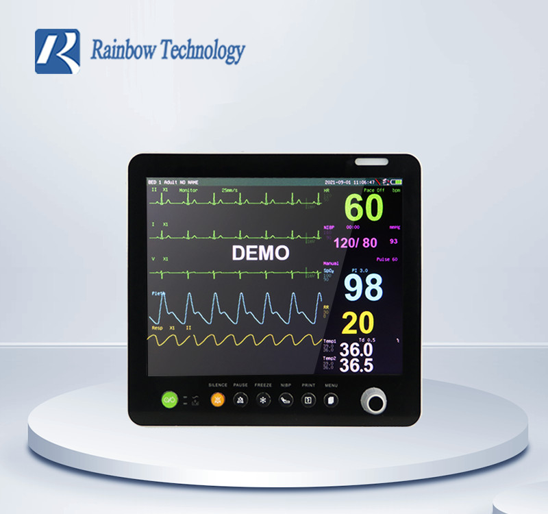 Color TFT LCD Portable Multiparameter Monitor 15 Inch Patient Vital Signs Monitor
