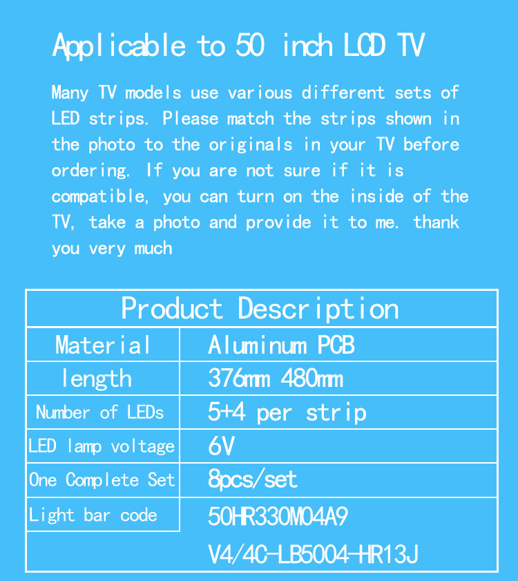 L50P2-UD D50A710 D50A730 TCL tv smart backlight 50HR330M05A9 4C-LB5004-HR13J