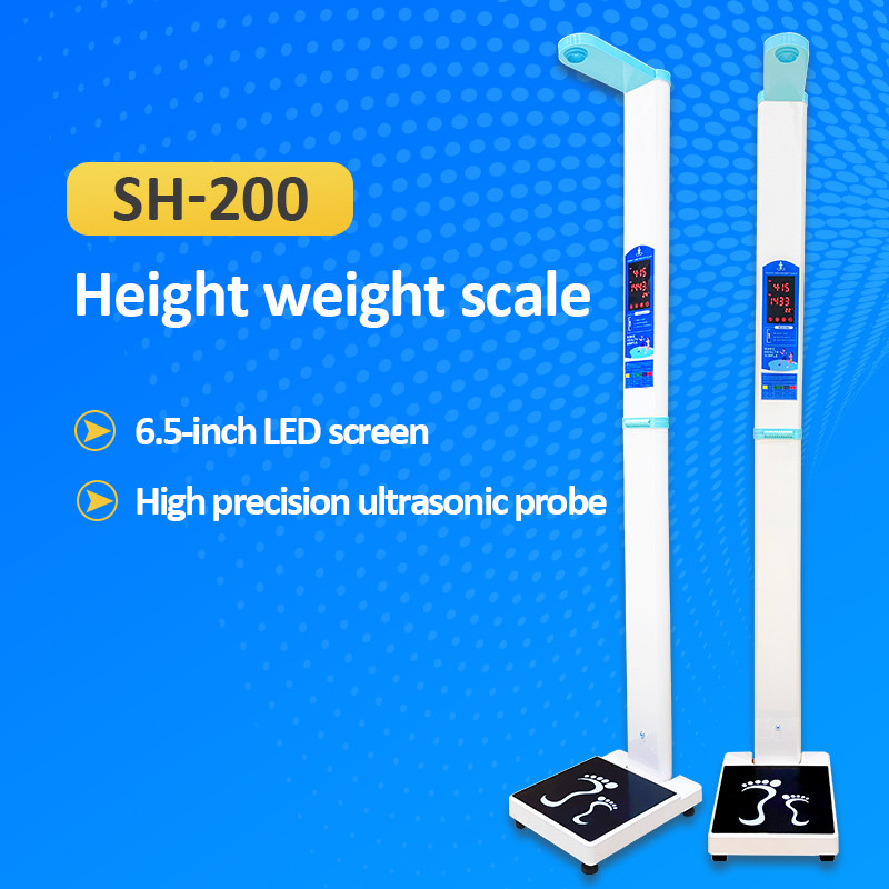 Ultrasonic Height Weight Bmi Machine , No Touching A Single Button Portable Bmi Machine