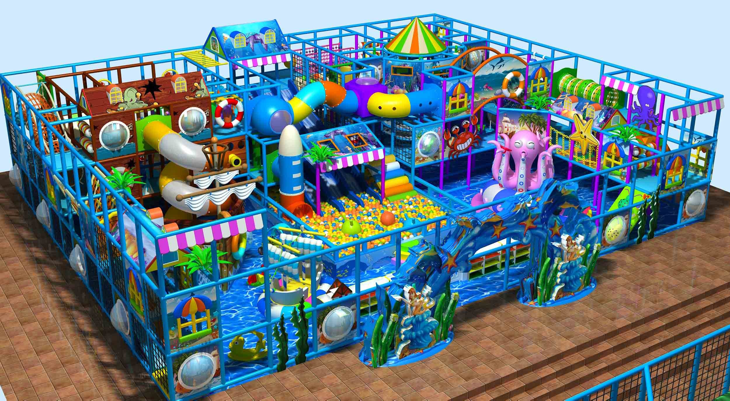 pirate ship theme indoor playground ball pit large play structure inside play for toddlers