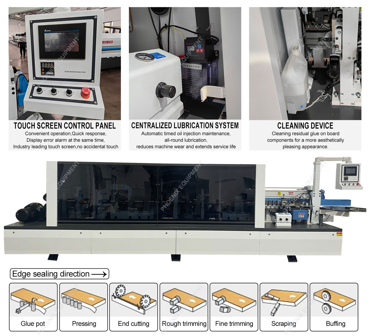 Automatic Edge Banding Machine PM50D for Woodworking Machinery and MDF Board at 0.6Mpa