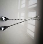 Cocktail Stirrer Stainless Steel Bar Spoon With Fork , Corrosion Resistance