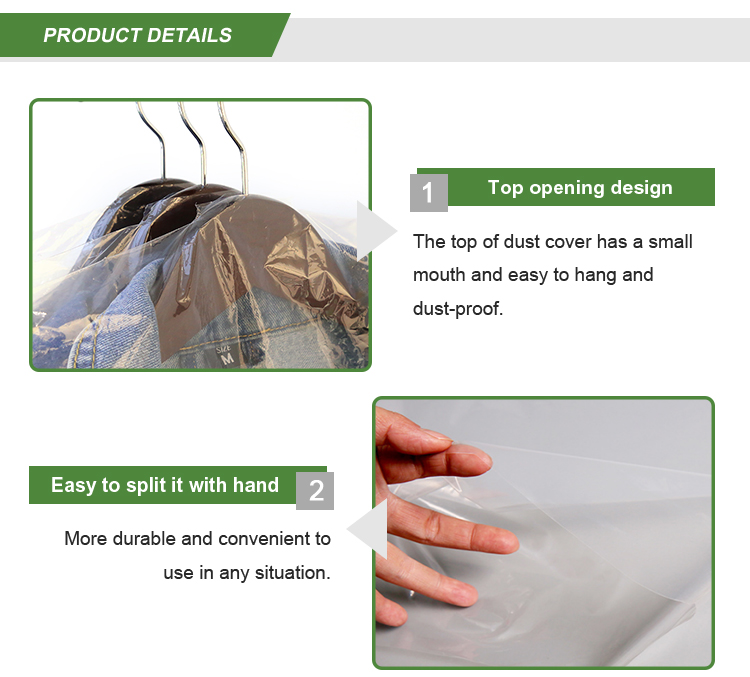 Logo Customized Logo Clothing Dustproof Cover Bag for Dry Cleaners or Family Wardrobes