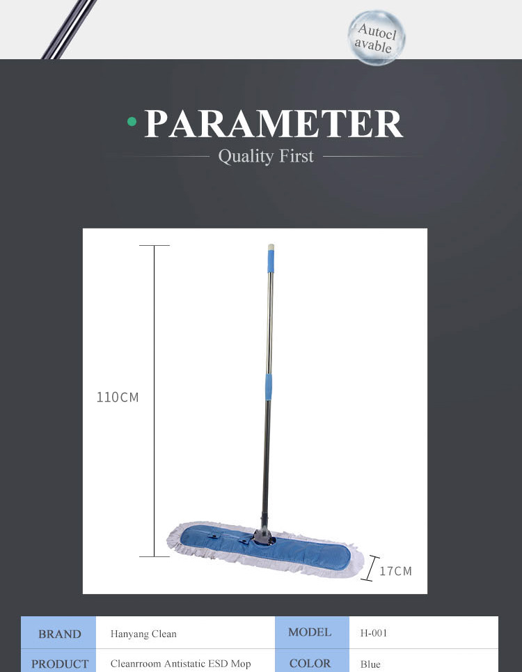 Washable Clean Room Mops Lint Free For Chemical Plant / Food Factory