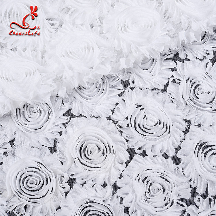 Fashion Dribbling Embroidered Lace Fabric / Lace Netting Fabric