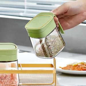 China ‎10.9 Ounces Salt Sugar Pepper Spice Storage Containers Glass Seasoning Jar Set Leakproof wholesale