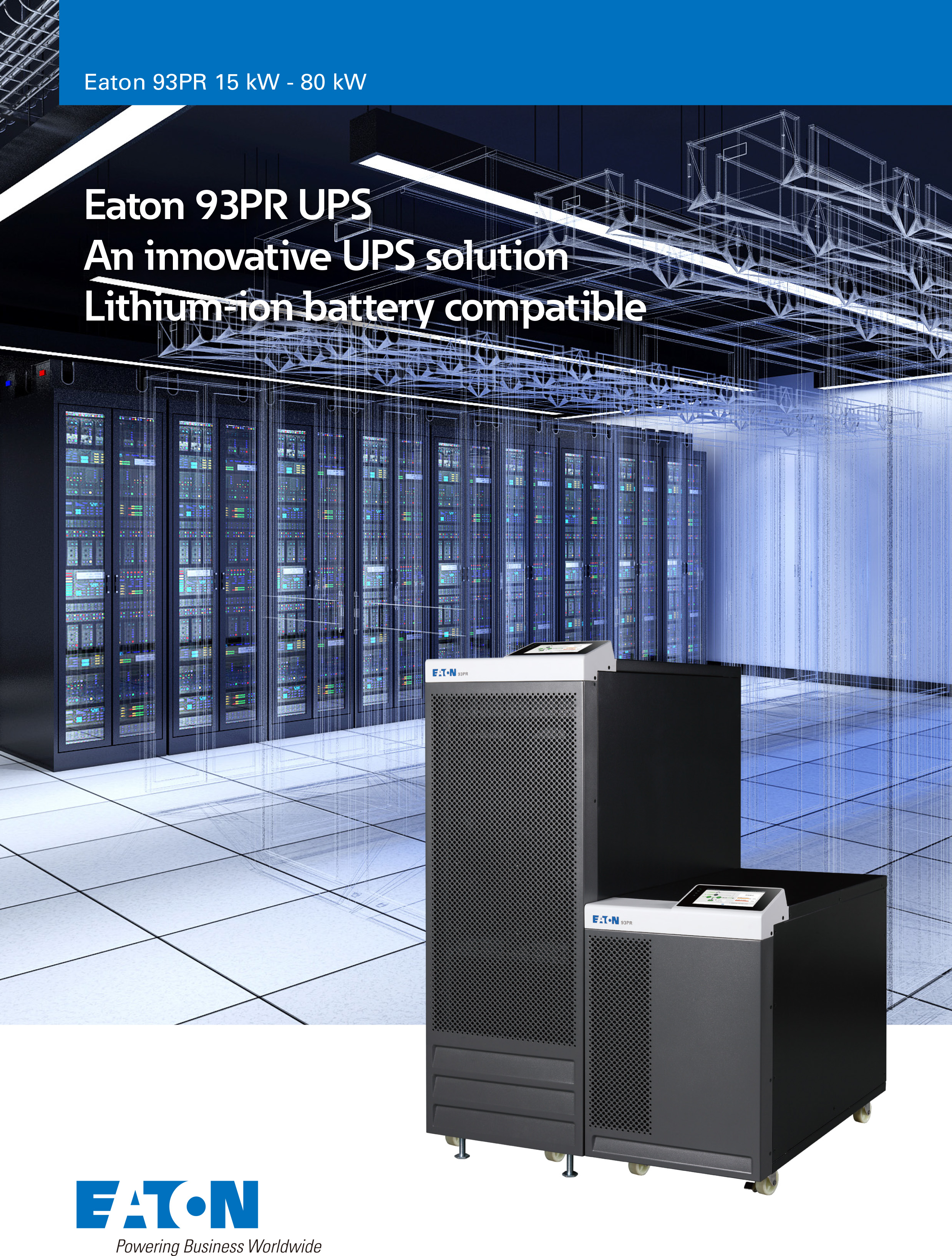 Eaton ups Global brand 93PR series eaton 15-80kVA 380/ 400/415V eaton power xpert 1000kw or computer data center