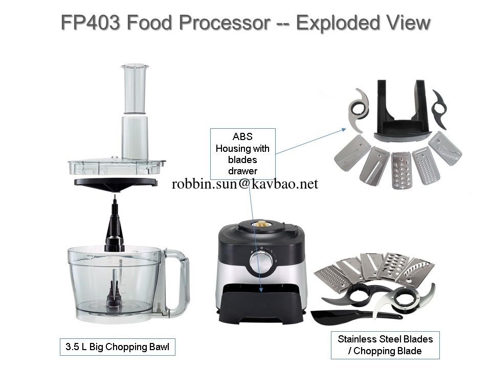 FP403 Multi Electric Food processor With Stainless Steel Blade and Blades Drawer