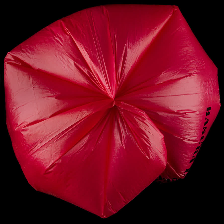 Biohazard Recyclable Garbage Bags High Density 135L 33" X 40" Red Color
