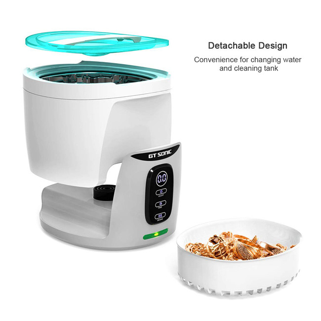 750ml 40KHz 35W Electric Jewelry Cleaner Machines Stainless Steel Detachable GT SONIC