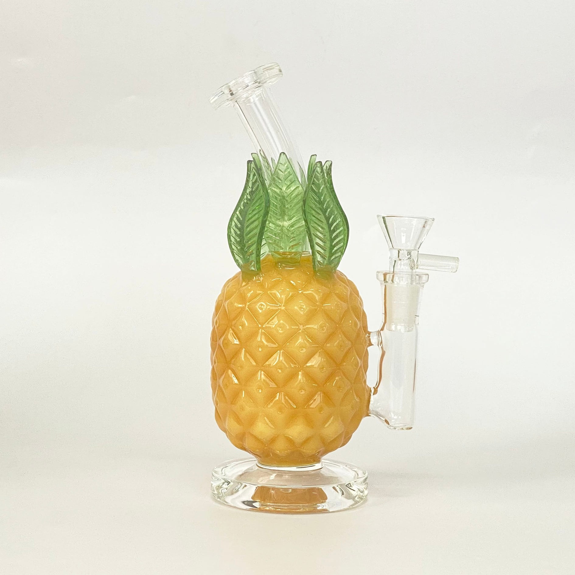Creative Handmade Green Yellow Glass Water Bongs 6mm Thickness