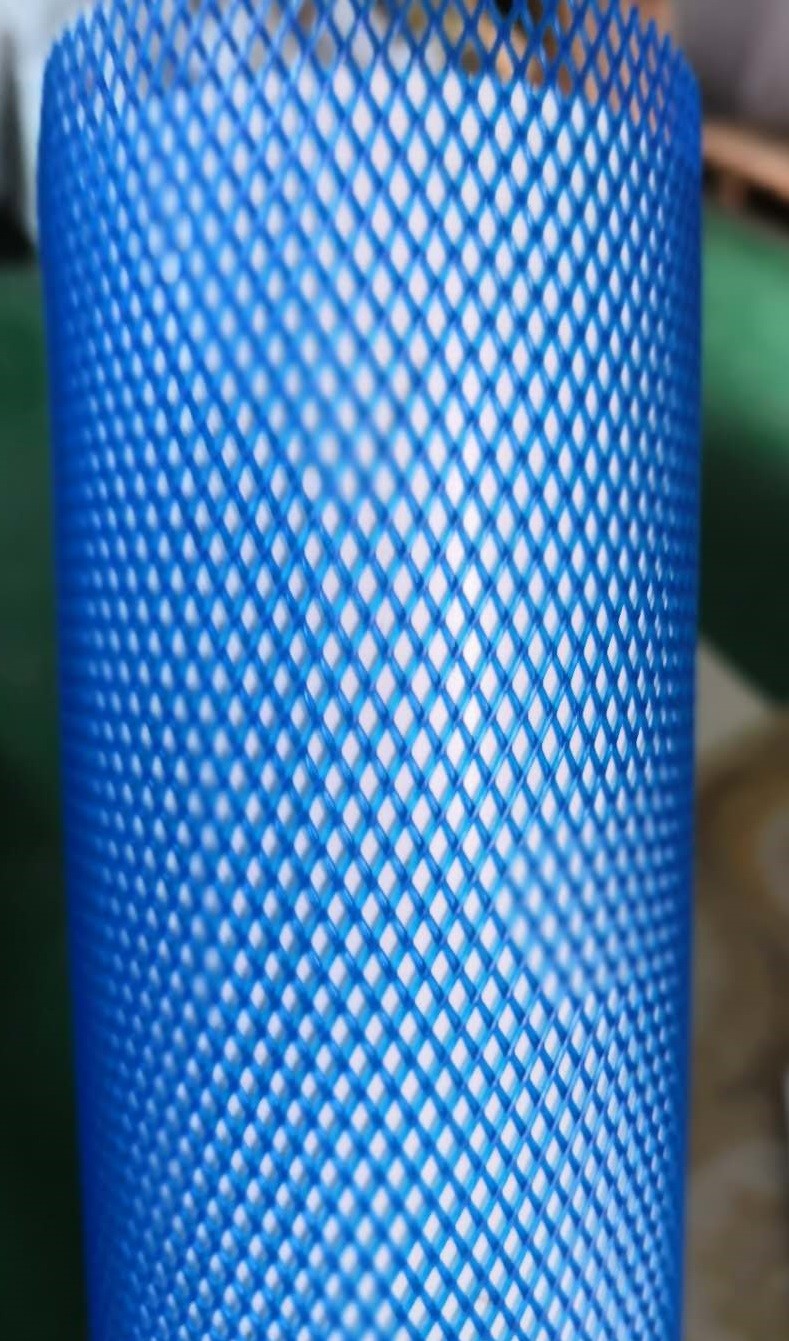 130MM Width PE Protective Mesh Sleeving , Blue PE Netting For Metal Protection