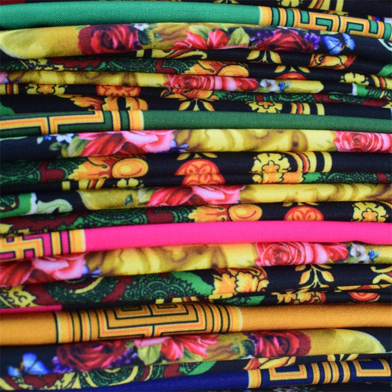 OEM Island Printed Dress Material Fabric 100% Polyester Clothing