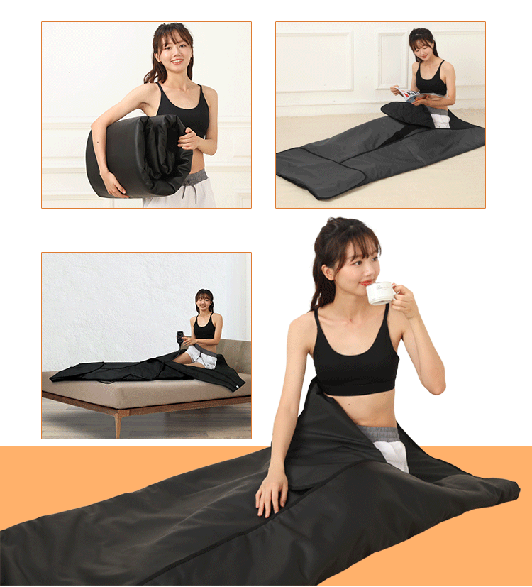 Waterproof Black Ve-lcro Low Emf Infrared Sauna Blankets for Household Beauty Products