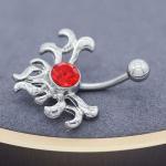 Red Crystals 316 Surgical Steel Body Piercings Jewellery Hypoallergenic