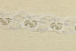 ODM white bridal lace trim Flower embroidered Botanical paillettes translucent