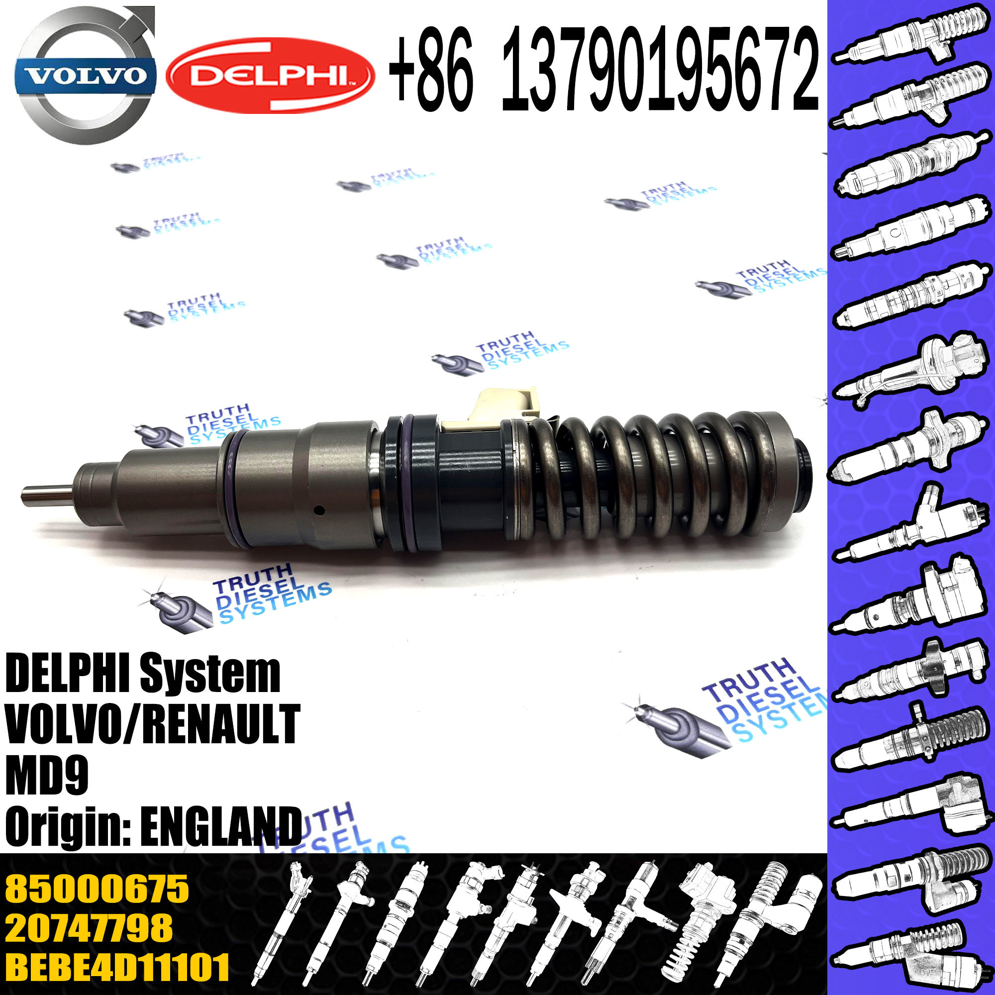 High Quality Diesel Fuel Injector 20747798 85000675 BEBE4D11101 For VOL () MD9 3503