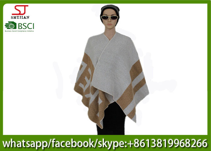 560g 130*130cm 100%Acrylic woven jacquard word poncho hot sale new style keep warm fashion scarf