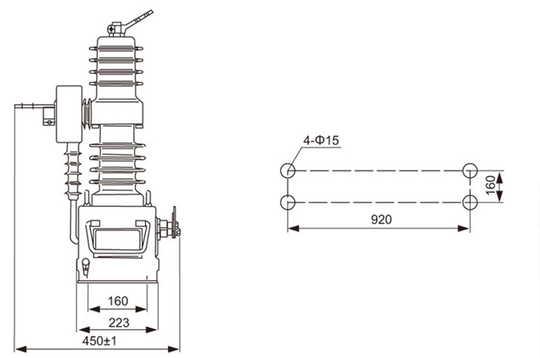 AC Pole Mounted Vacuum Circuit Breaker For Power System / Residential Areas