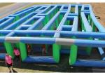 Giant Race Maze Sport Center Inflatable Competition Equipment Green / Blue